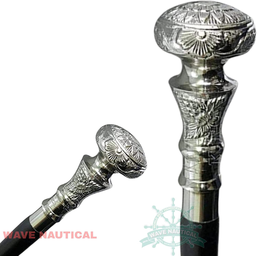 Victorian Wooden Walking Cane with Brass Handle M665