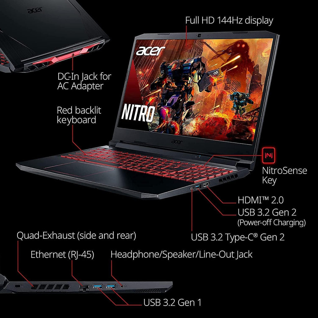 Acer Nitro 5 Gaming Laptop 15.6" FHD 144Hz, Core i5, RTX 3050 Ti, 16GB RAM, 1TB SSD V815730
