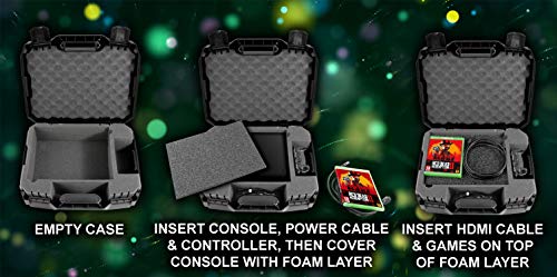 CASEMATIX Green Travel Case for Xbox One X Console and Accessories S6259