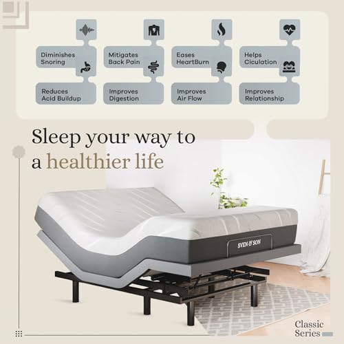 Sven & Son Classic Adjustable Bed Base Split King with Hybrid Spring Mattress I50028
