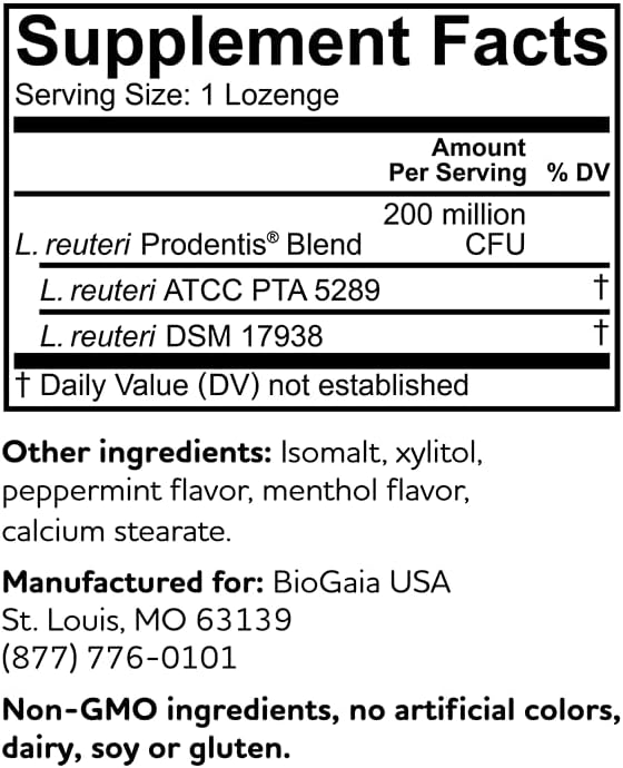 BioGaia Prodentis 3-Pack Mint Dental Probiotics Lozenges M971