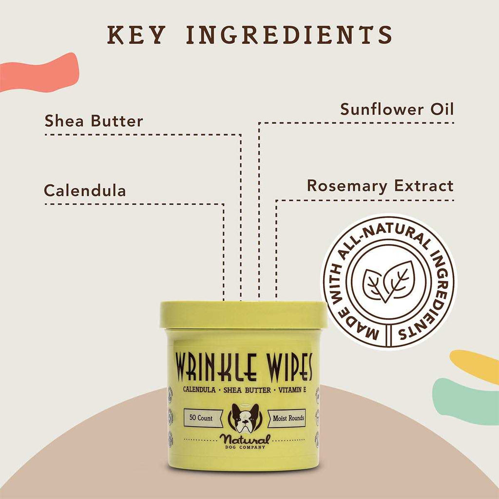 Natural Dog Company Wrinkle Wipes for Dogs D888634