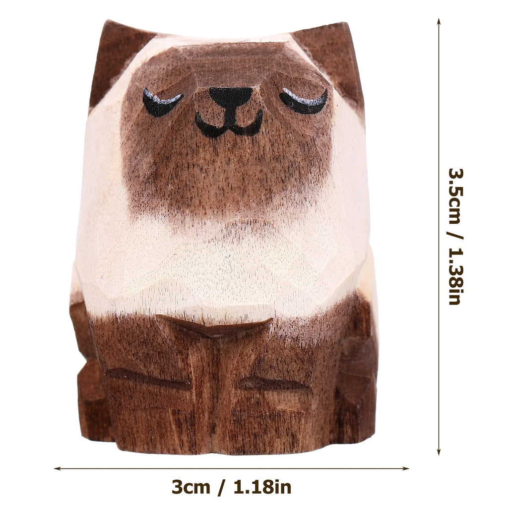 Wooden Cat Ornament for Desktop P927064