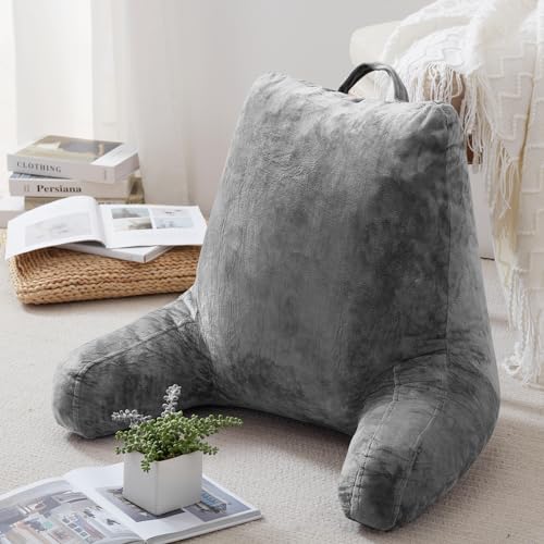 ROKDUK Reading Pillow for Adults, Shredded Memory Foam Backrest with Arms T159