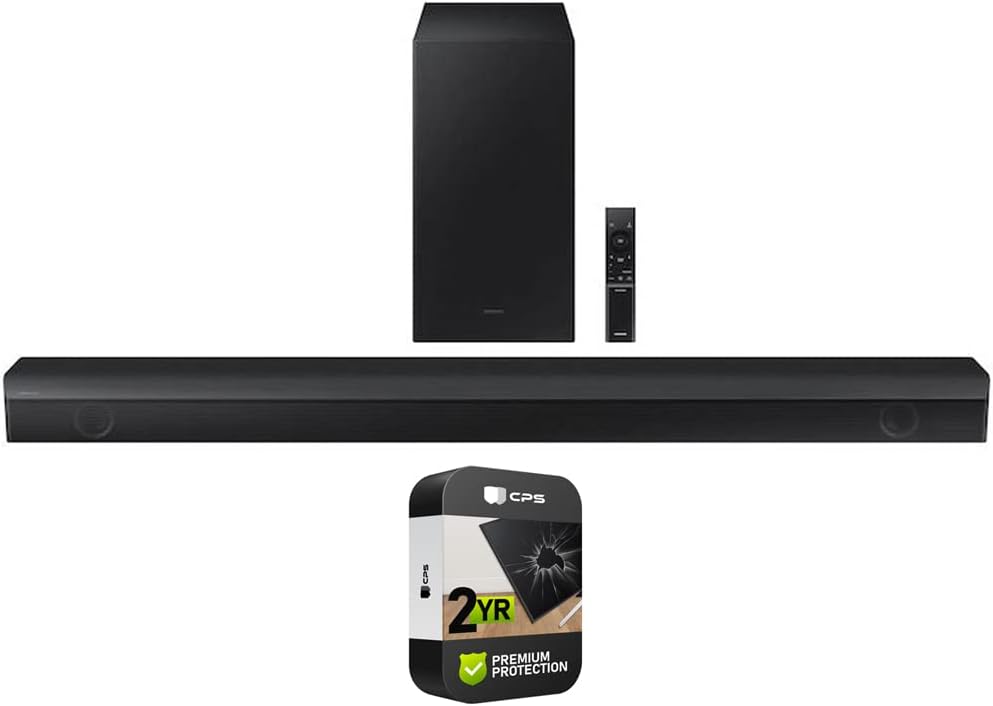 SAMSUNG HW-B650/ZA 3.1 ch Soundbar with Dolby 5.1 DTS Virtual:X 2022 Bundle with Premium 2 YR CPS Enhanced Protection Pack