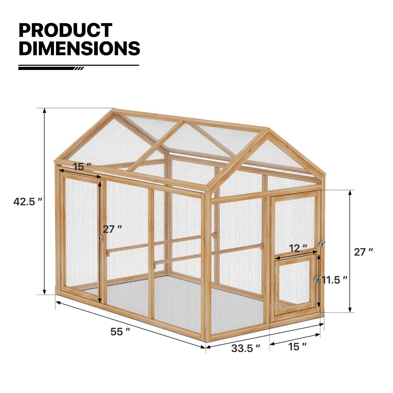MoNiBloom Outdoor Chicken Coop Large Hen House with Roosting Rods I3636