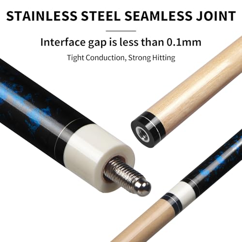 LOTKEY Pool Cue Set of 4 - Canadian Maple 58'' Billiard Sticks with 2 Chalks R905285
