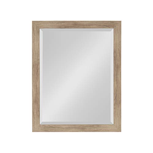 DesignOvation Beatrice Framed Decorative Rectangle Wall Mirror, 27x39, Rustic Brown