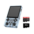RGB20SX Handheld Game Console with 30,000 Classic Games, 4 Inch IPS Video Game Player, 16+256G Linux System RK3566 Portable Retro Gaming Console for Adults, Transparent Black