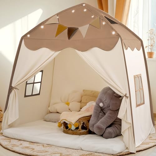 Extra Large Kids Play Tent with Star Lights, Portable & Foldable Teepee B40178