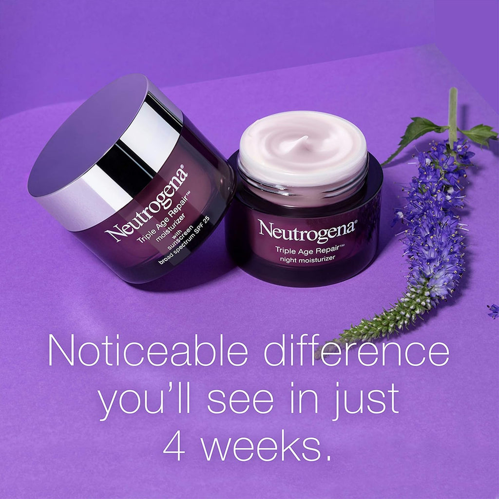 Neutrogena Triple Age Repair Anti-Aging Night Face & Neck Cream with SPF 25 Sunscreen, 1.7 oz Y212