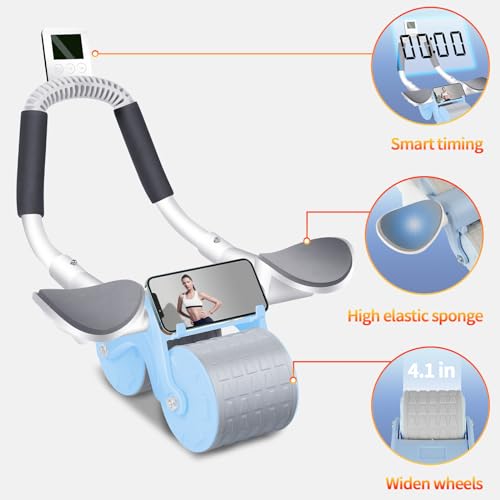 Ab Roller Wheel with Timer & Knee Mat, Home Workout Equipment U107095