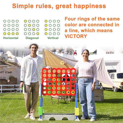Jumbo Four Connect Height Adjustable Yard Game, 33 inch, Blue/White R818199