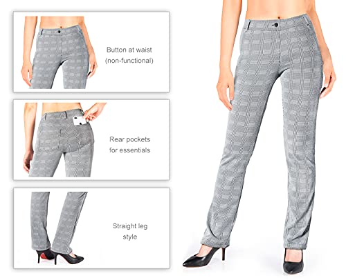 Yogipace Women's Straight Leg Yoga Dress Pants with Belt Loops H62689