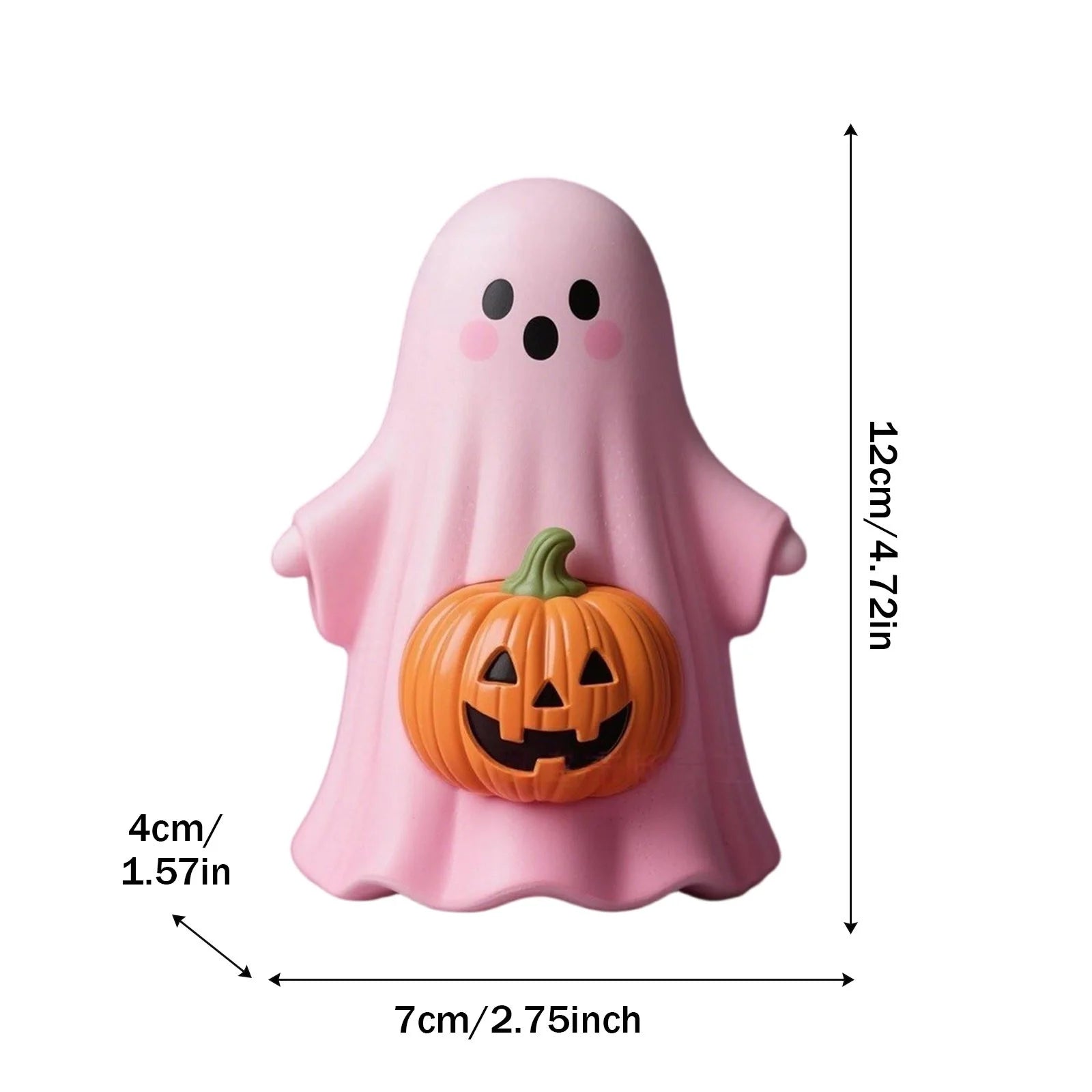 Craft Ornaments With Cute Ghost And Pumpkin 3D Designs, 4 Styling Options For Holiday Decoration And Collection, Adorable Desktop Bookshelf Decor Or Gift S49537