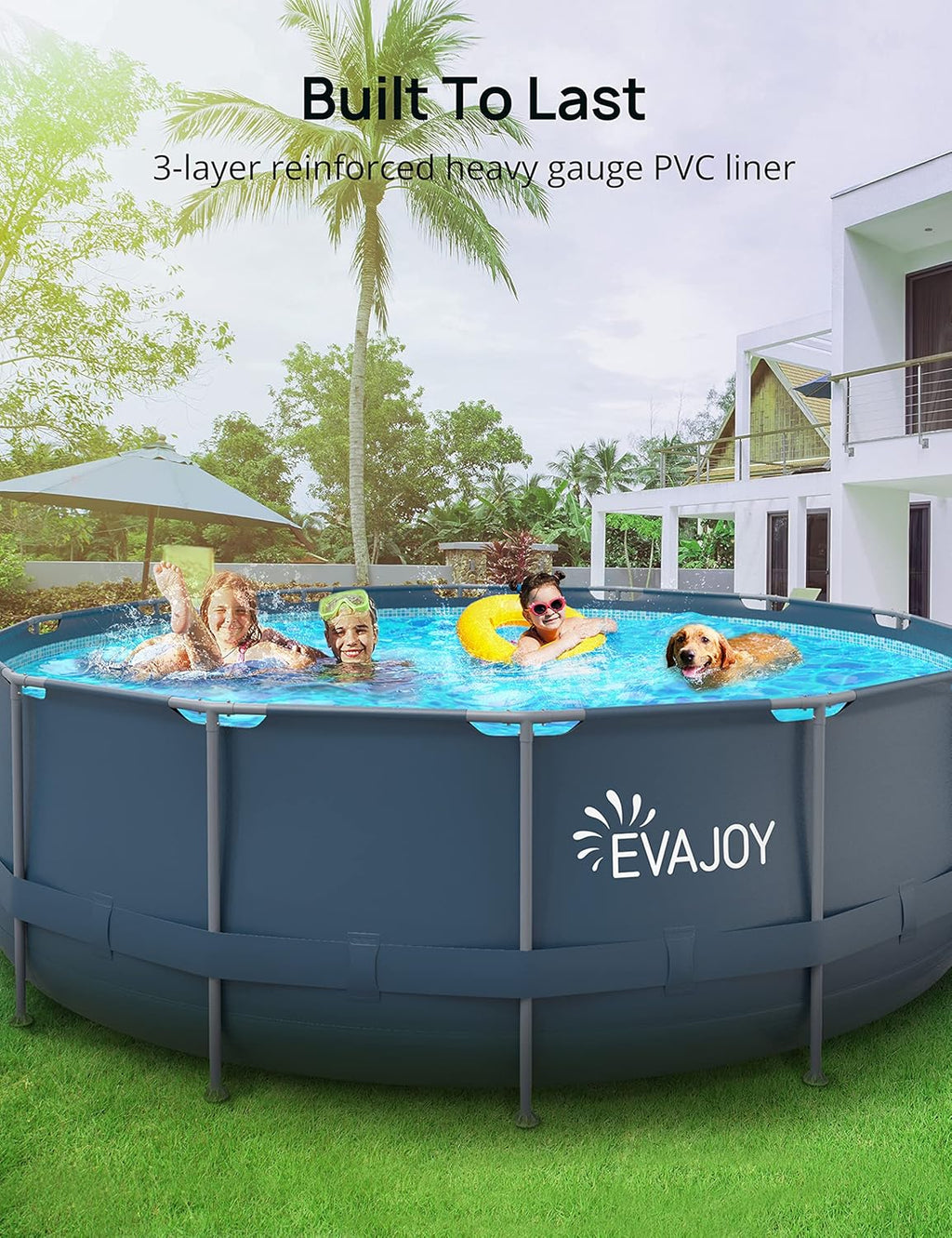 16ft x 48in Metal Frame Above Ground Swimming Pool Set with Sand Filter Pump S7304