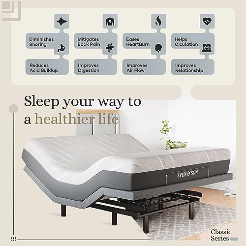 Sven & Son Classic Adjustable Bed Base Split King with Hybrid Spring Mattress I50028