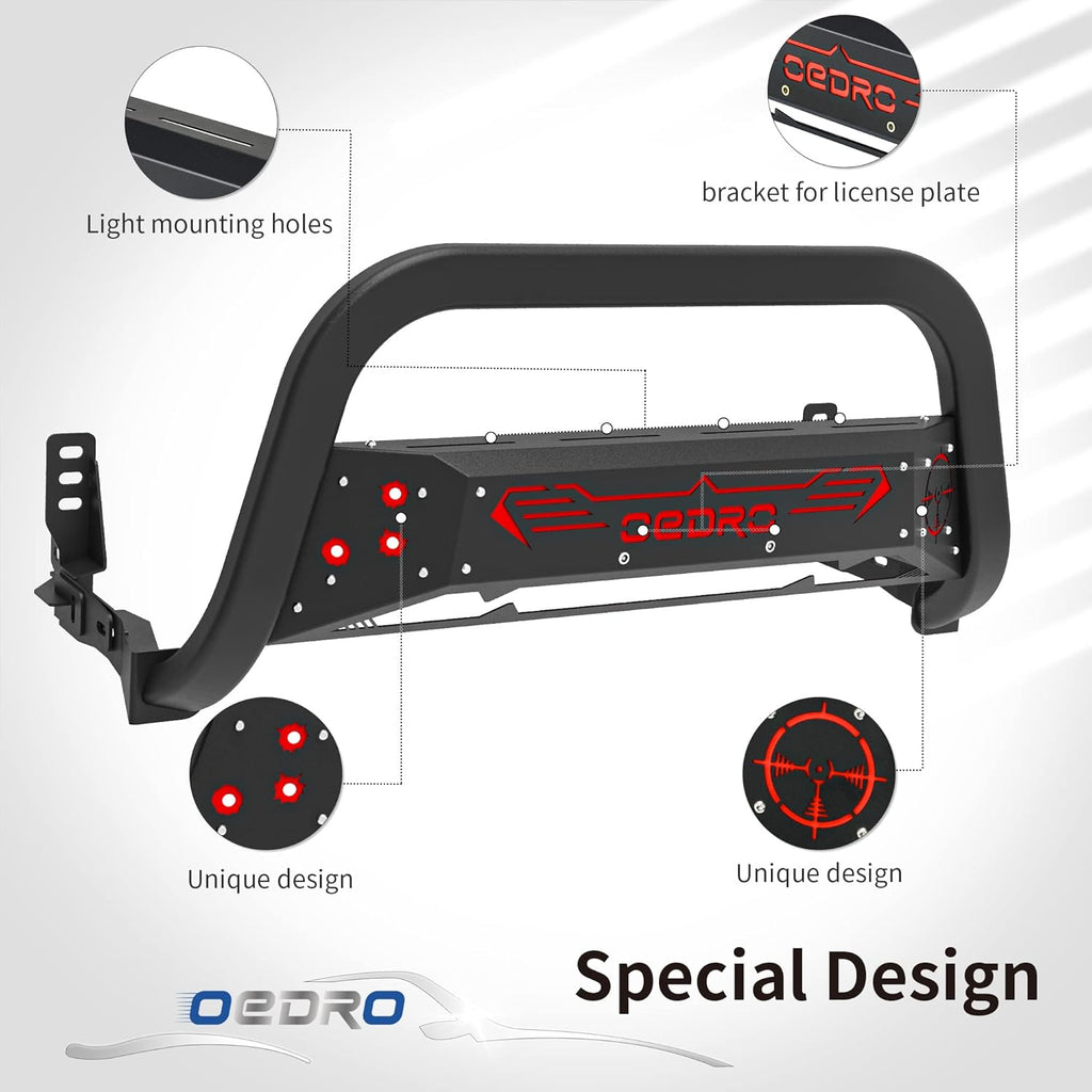 oEdRo Paintable Bull Bar for 2010-2023 Toyota 4Runner, Front Bumper Push Bar X107