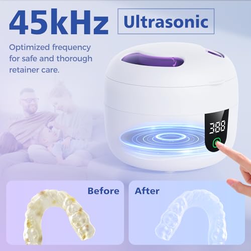 Ultrasonic Retainer Cleaner with Removable Tank for Aligners, Jewelry B601919