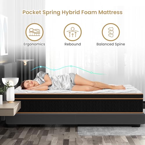 BedStory Queen Mattress 12 Inch Hybrid Innerspring with Gel Memory Foam, Medium Firm M697