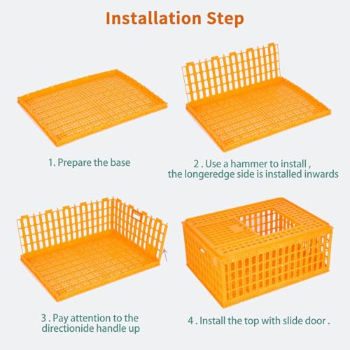 Heavy Duty Plastic Poultry Carrier Crate Transport Cage M402712