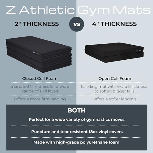 Z Athletic Folding Panel Mats for Gymnastics, Martial Arts, Tumbling 4ft x 12ft x 2in M262590