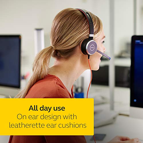 Jabra Evolve 40 UC Wired Headset, Mono, 3.5mm/USB, All-Day Comfort K77419