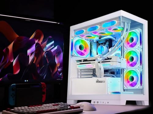 Superview Gaming PC Desktop - AMD Ryzen 7 5700X, RTX 4060, 32GB RAM, 1TB SSD, Windows 11 Pro, White E8177