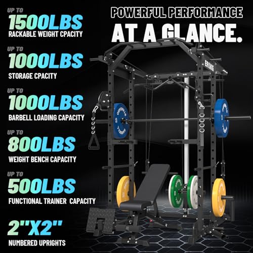 Mikolo Power Cage with Cable Crossover and LAT Pull Down System, 1500LBS I14340
