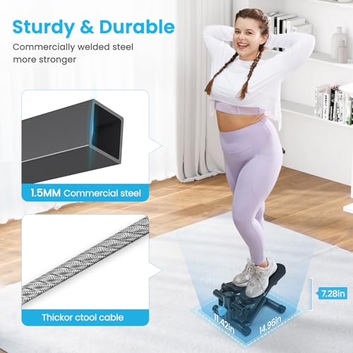 Mini Stepper with Resistance Bands for Home Workout, 330 lbs Capacity M994794