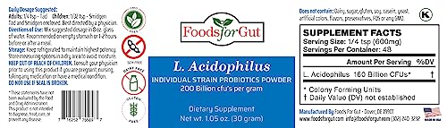 Lactobacillus Acidophilus Probiotic Powder 200 Billion CFU, 30 Grams N310610