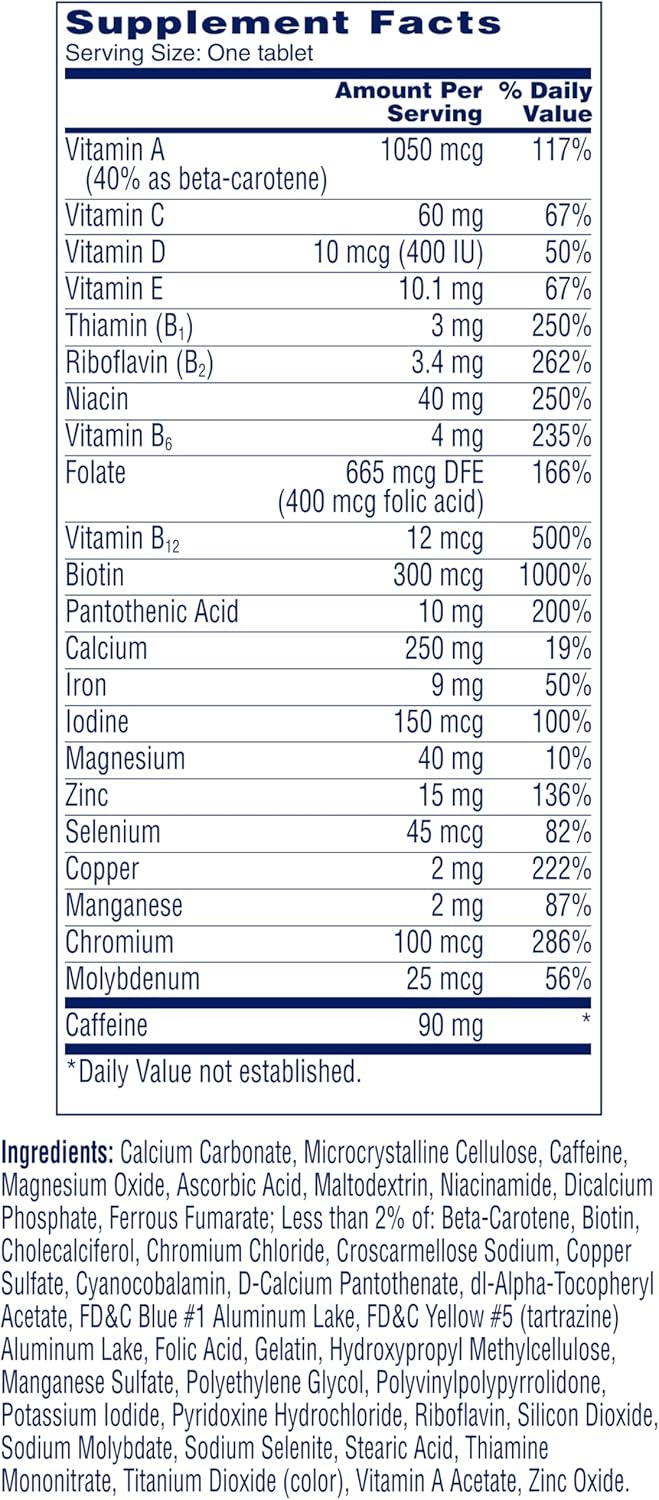 One A Day Energy Multivitamin with Caffeine, 50 Tablets D234827