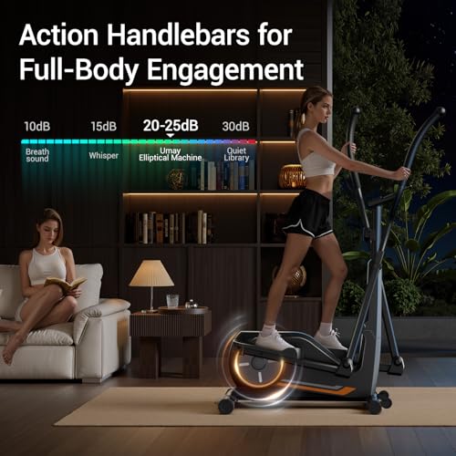 CURSOR FITNESS Elliptical Machine for Home, 8 Resistance Levels, LCD Monitor A812