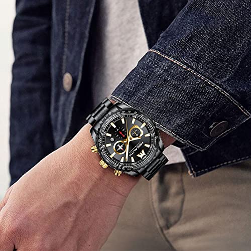 MEGALITH Men's Pilot Watch Analog Quartz Chronograph Waterproof 46mm K900128