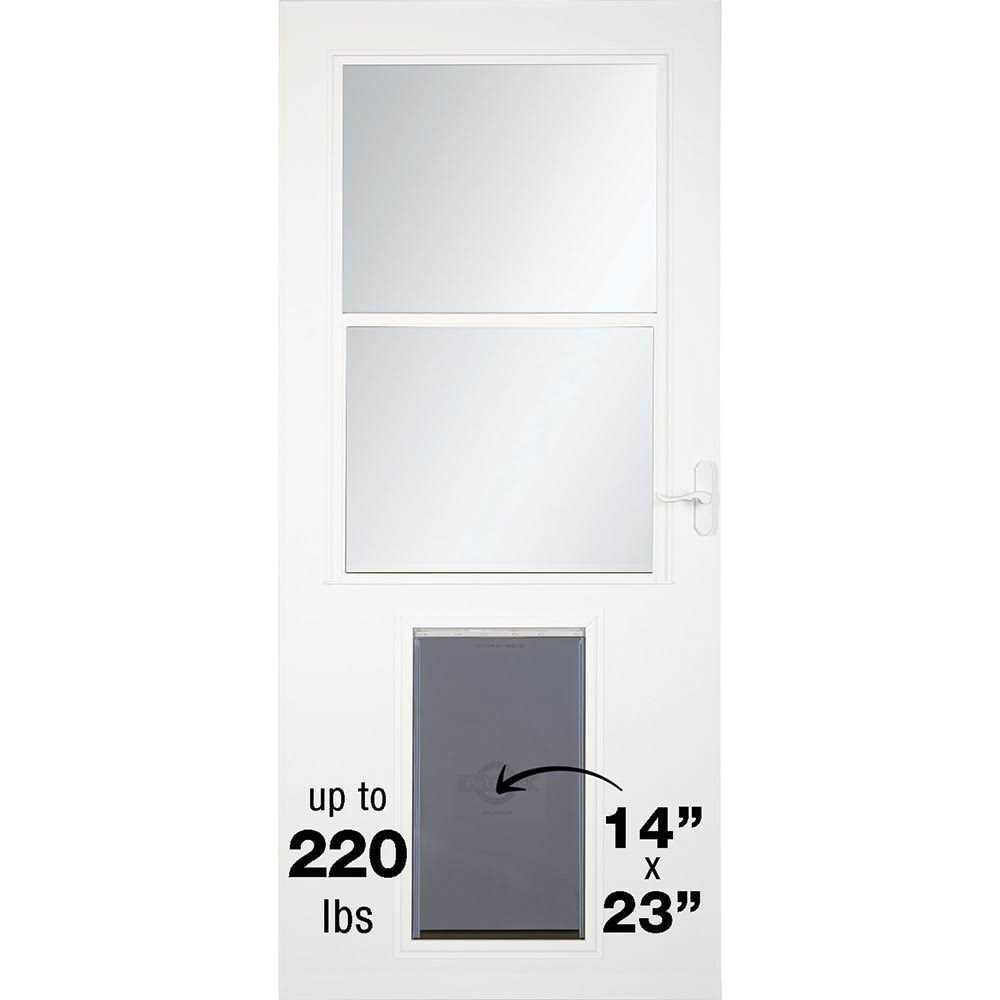 LARSON Pet Door XL 81-in White High-view Wood Core Storm Door Z5393