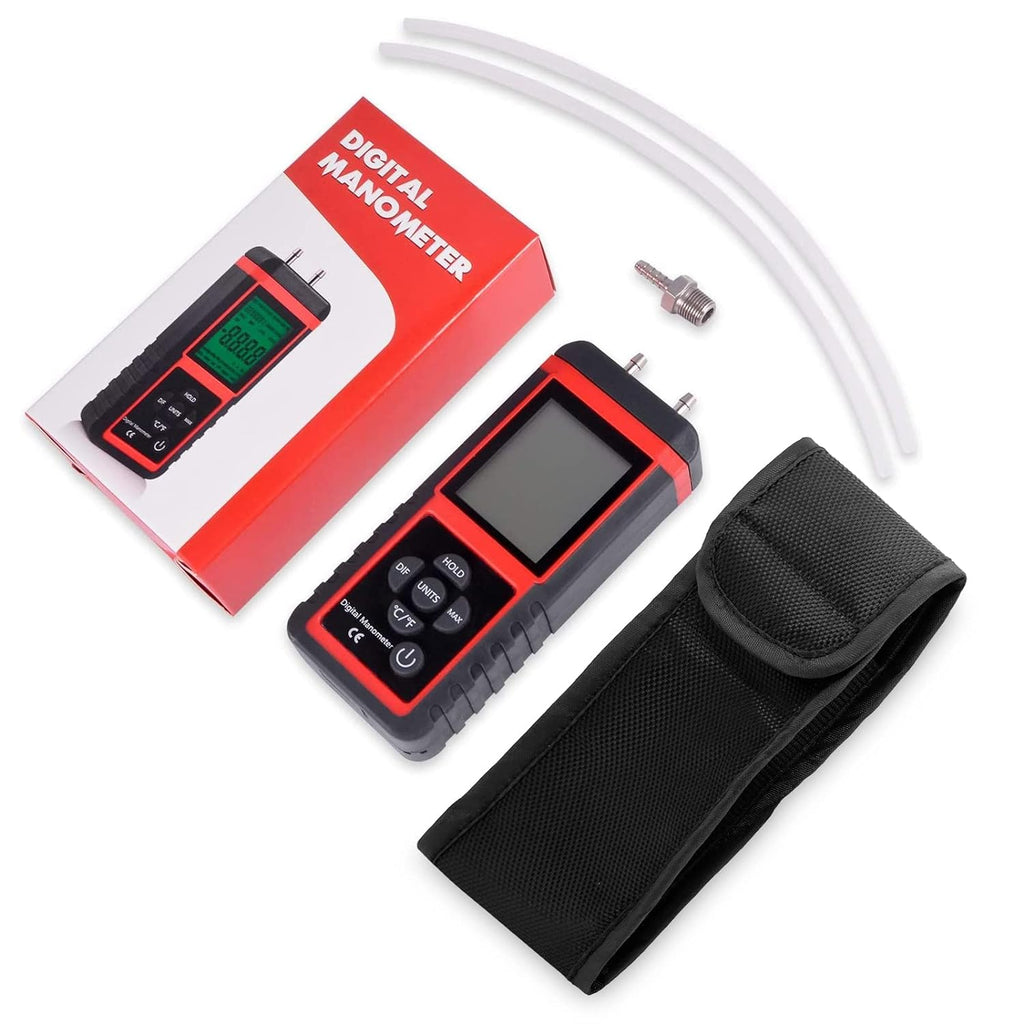 EHDIS Manometer Gas Pressure Tester Digital Differential Pressure Gauge HVAC M530411