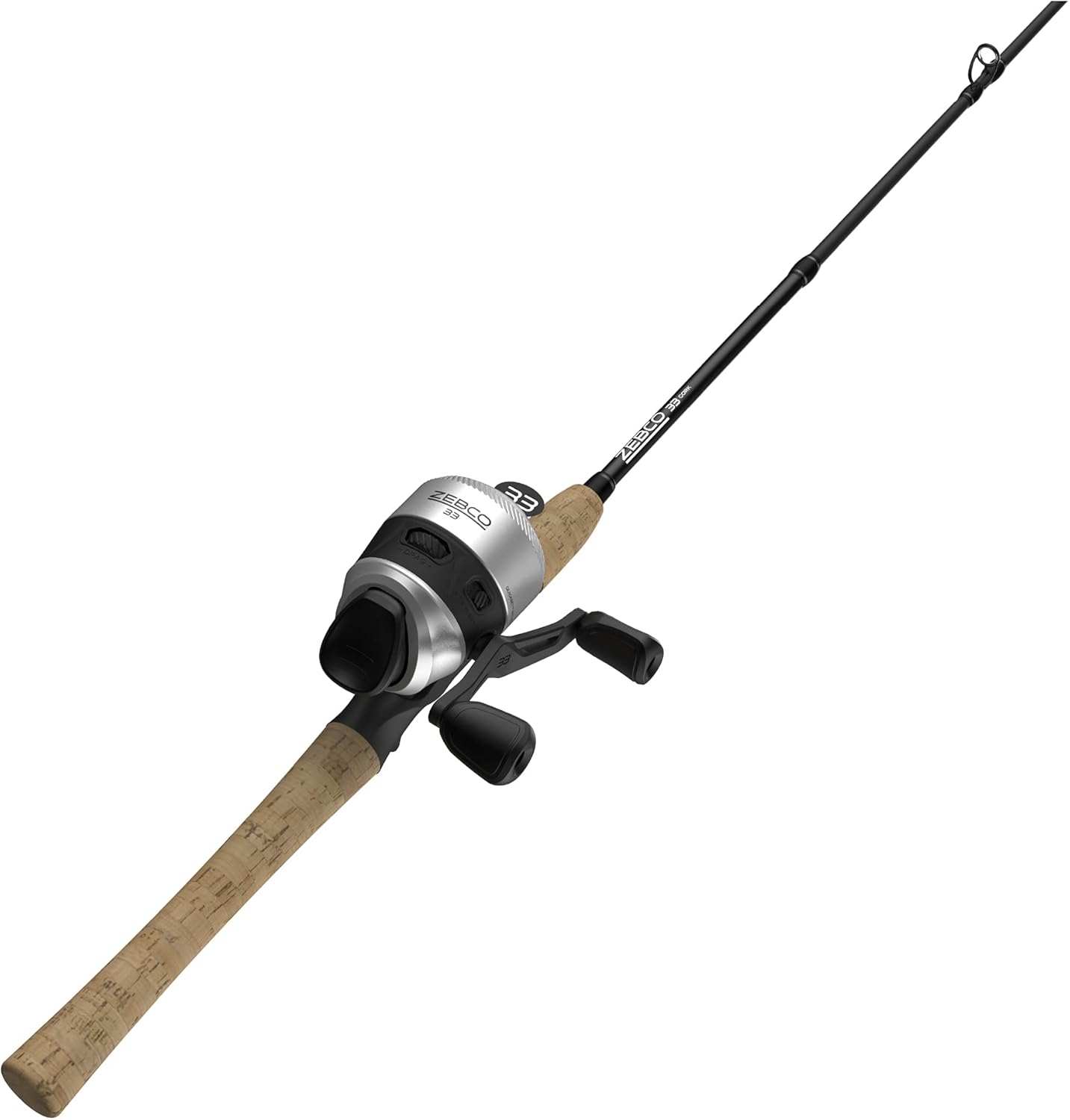 Zebco 33 Spincast Reel and 6-Foot Fishing Rod Combo, Silver/Black S87229