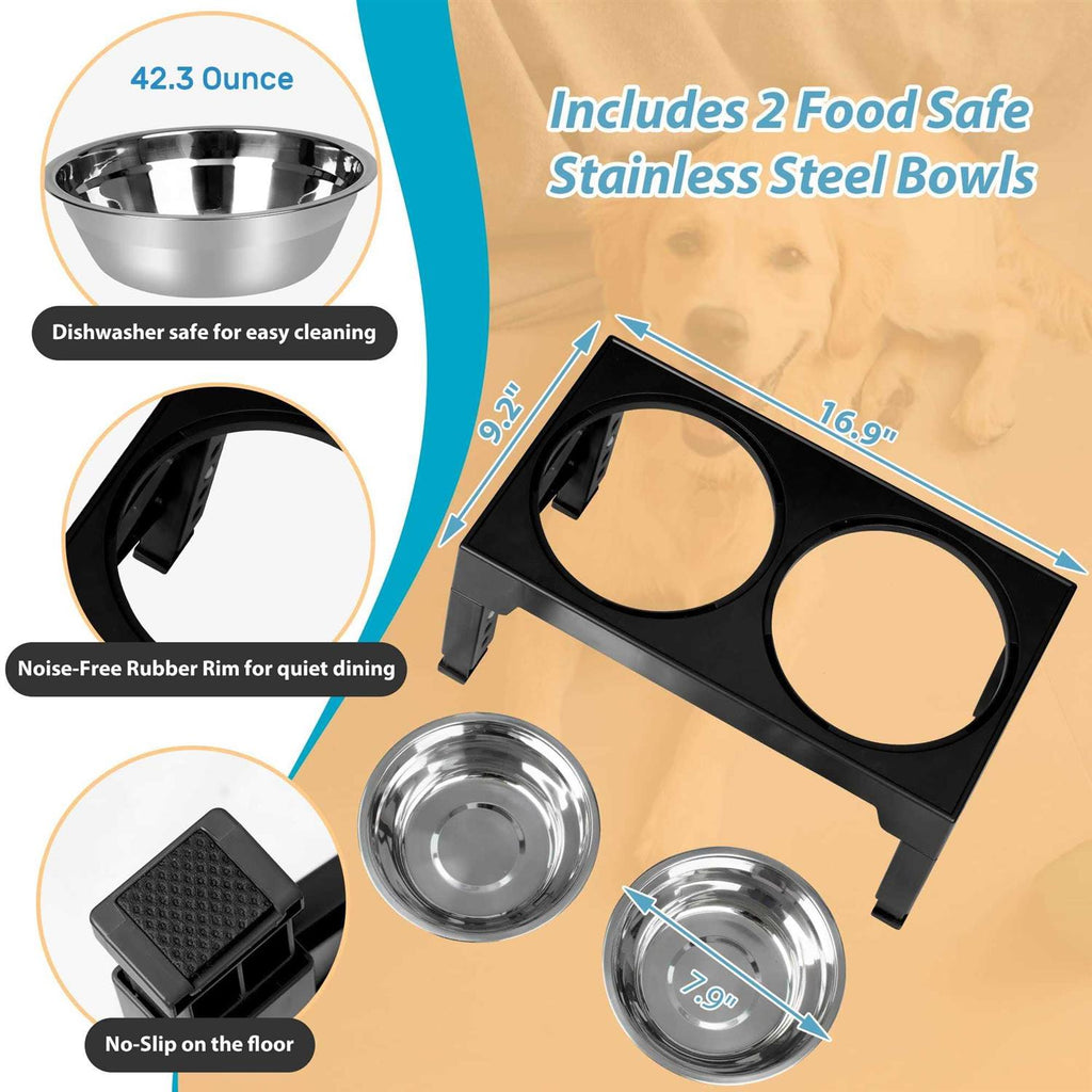 Niubya Elevated Dog Bowls with 2 Stainless Steel Bowls K72152