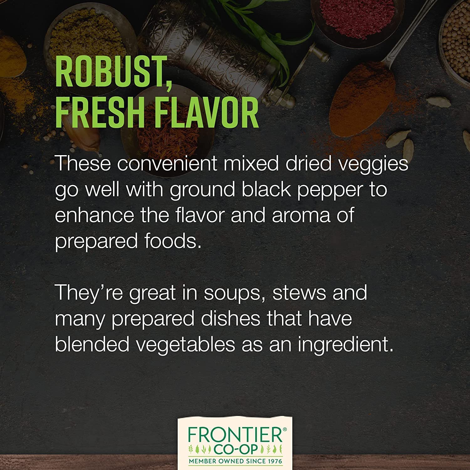 Frontier Deluxe Vegetable Soup Mix, 1 lb, Dried Onion, Carrots, Peas & Potatoes R372