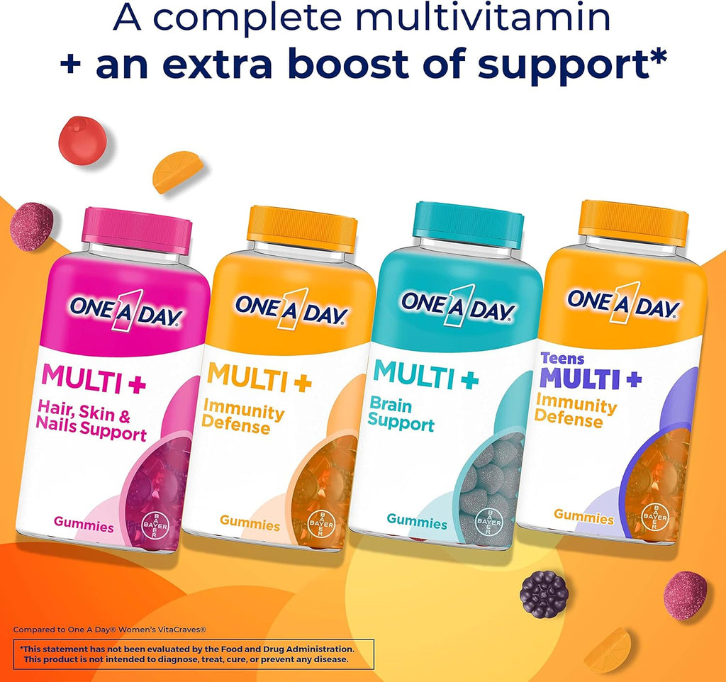 ONE A DAY Multi+ Immune Support Gummies, Multivitamin with Vitamins C, D, E, A & Zinc, 120 Count X595