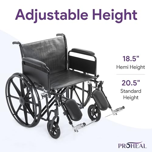 24 Inch Manual Bariatric Wheelchair for Adults Foldable Black Y550612