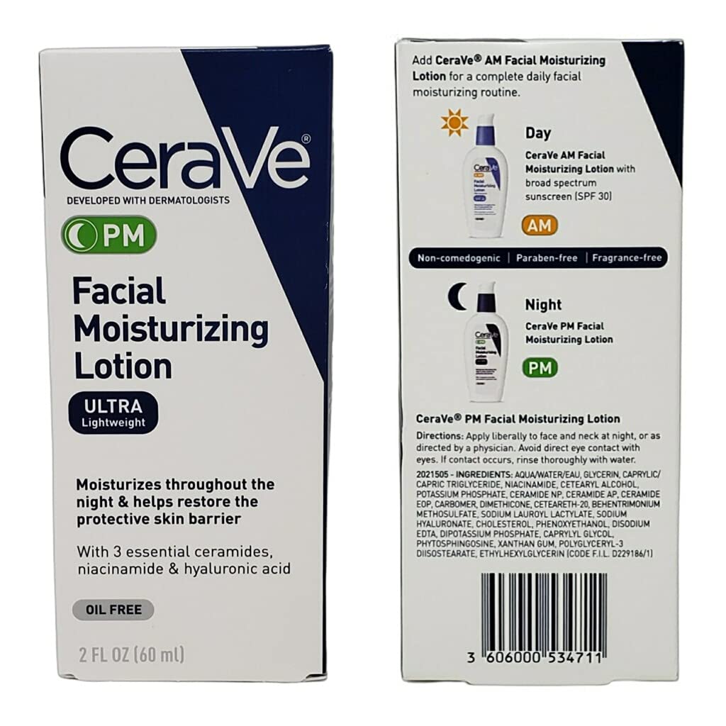 CeraVe Daily Moisturizing Lotion Bundle - AM & PM Facial Set, 8 fl oz Total M898900