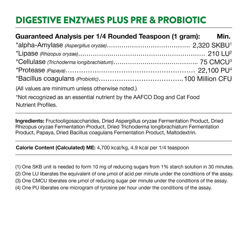 NaturVet Digestive Enzymes Powder for Pets U45311