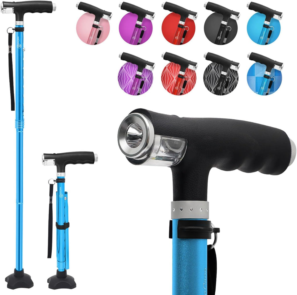 BeneCane Folding Walking Cane with LED Lights for Men and Women K56637