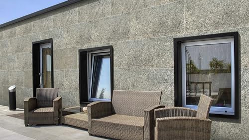 Dundee Deco Stone Veneer Wall Panels, Extra Large 3 x 2 ft, Real Stone, Indian Autumn Rustic, Single Panel R7015