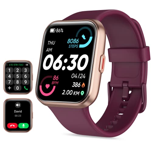 Smart Watch for Men Women(Call Receive/Dial), Alexa Built-in, 1.8" Touch Screen Fitness Tracker with Heart Rate Sleep Tracking, 100 Sports Modes, 5ATM Waterproof Smartwatch for Android iPhone, Black