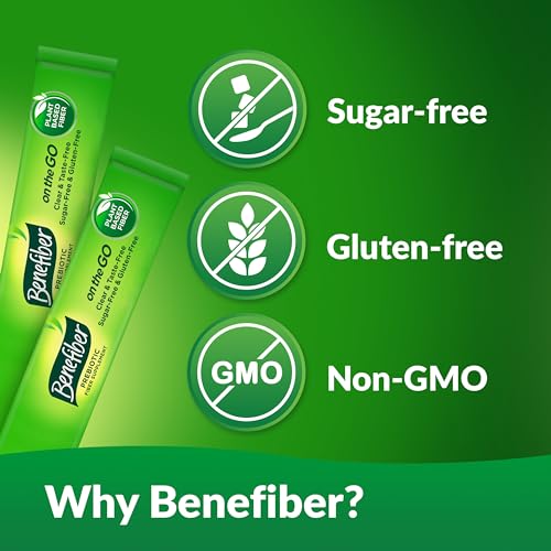 Benefiber On The Go Prebiotic Fiber Supplement Powder, Unflavored Stick Packs, 36 Sticks (Pack of 2) Z385