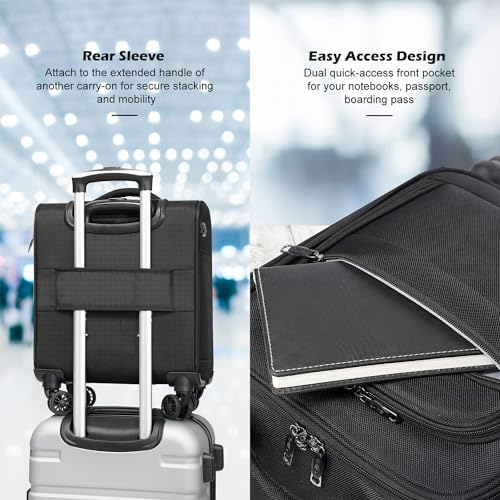 Coolife Underseat Carry On Luggage Softside Spinner Suitcase S899097