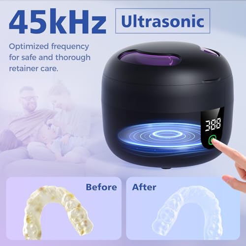 Ultrasonic Retainer Cleaner with Removable Tank for Aligners, Jewelry B601919