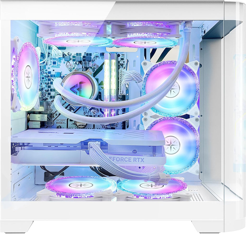 Poseidon White Gaming PC Desktop AMD Ryzen 7 5700X RTX 4060 32GB DDR4 2TB SSD Windows 11 Pro L839
